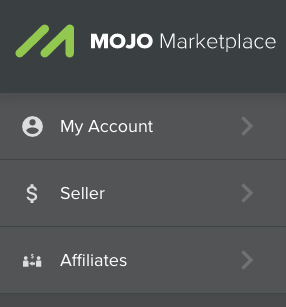 account dashboard on MOJO Marketplace