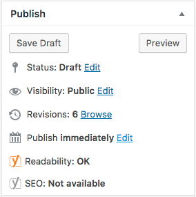 publish panel in WordPress is where you can schedule posts