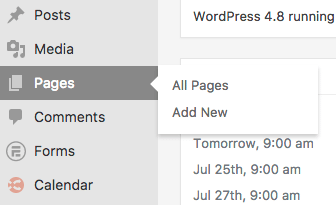 You Can Add New WordPress Pages through the WordPress Admin Dashboard on the Left Sidebar
