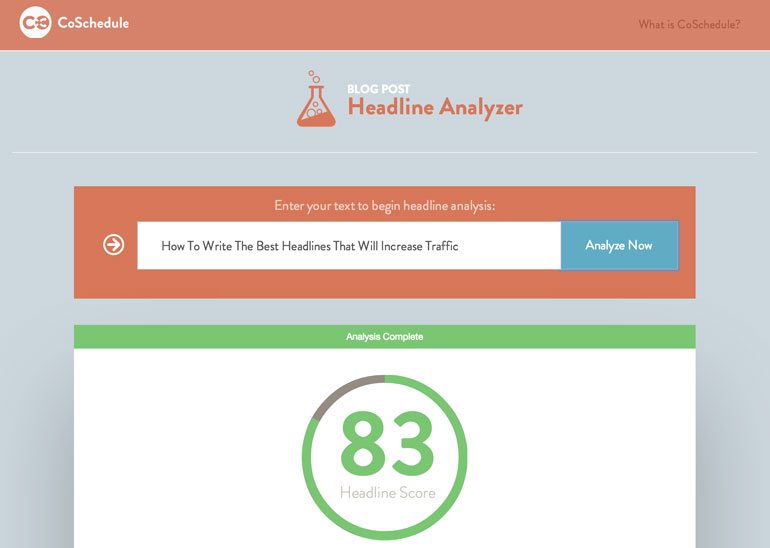 CoSchedule headline analyzer for content marketing