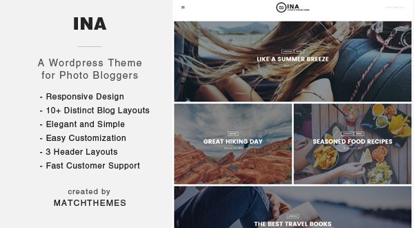 Ina - Photo Blogging WordPress Theme