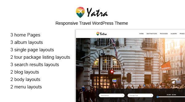 Yatra - Travel/Tour WordPress Theme