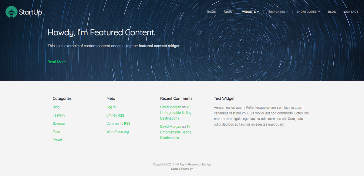 Organic Themes StartUp Theme Featured Content Widget