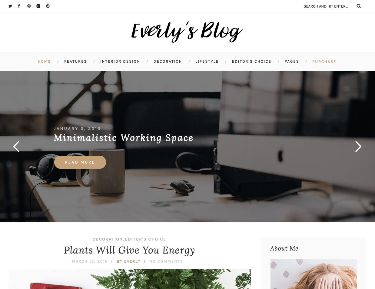 Premium Coding Everly Minimalist WordPress Blogging Theme - MOJO Marketplace