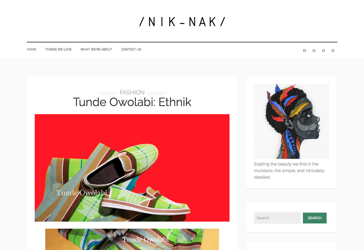 nik nak created with the britonic blog and shop wordpress theme