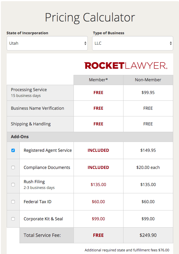 Rocket Lawyer Offers an LLC Registration Pricing Tool for Free