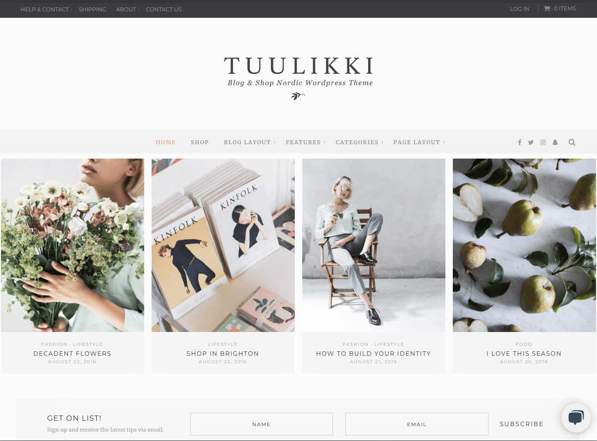 tuulikki wordpress blog theme